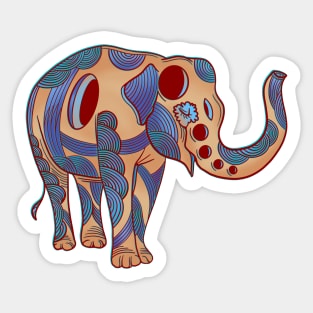 Happy little decorated elephant Sticker